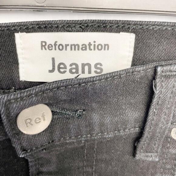 REFORMATION Misa High Waist Skinny Black Preppy Moto Alt Stretch Jeans sz 26 - Picture 4 of 7